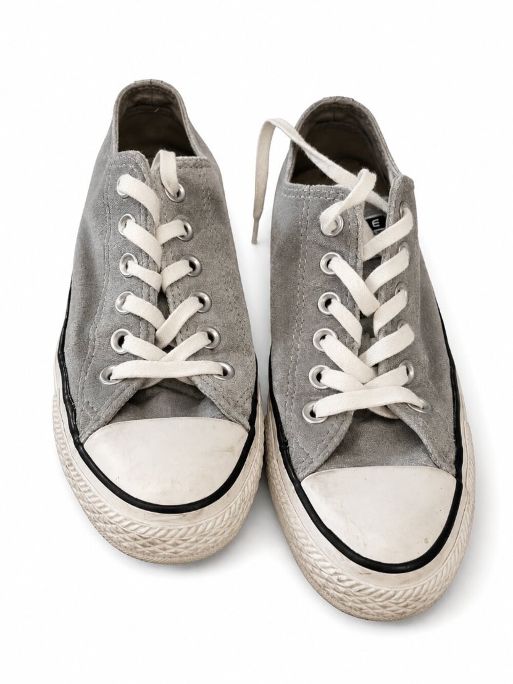 Grey Velour Low Top Sneaker